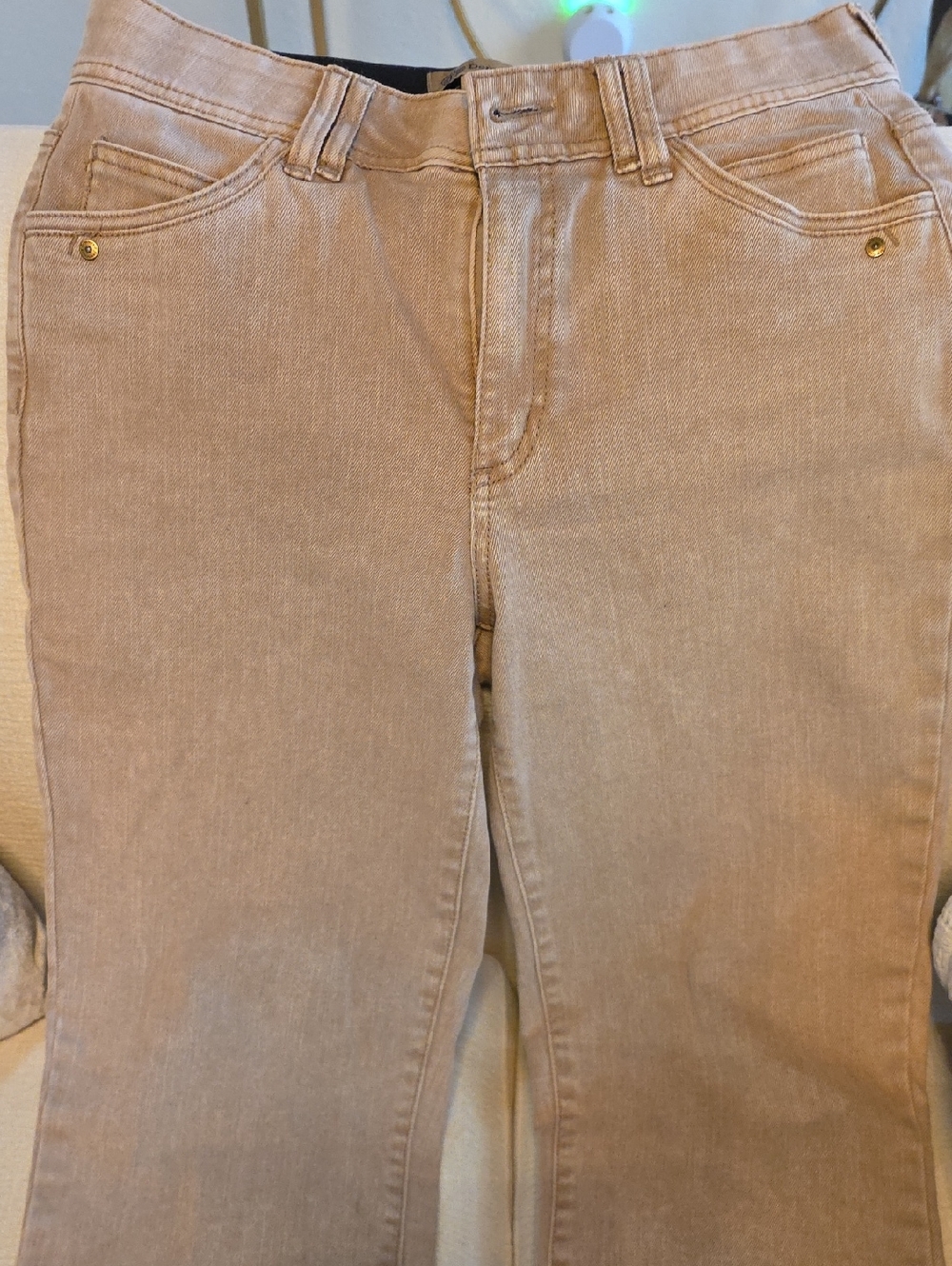 Democracy Straight-Leg Jeans in Light Beige